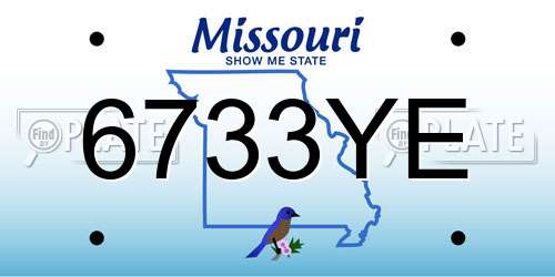 6733YE Missouri License Plate