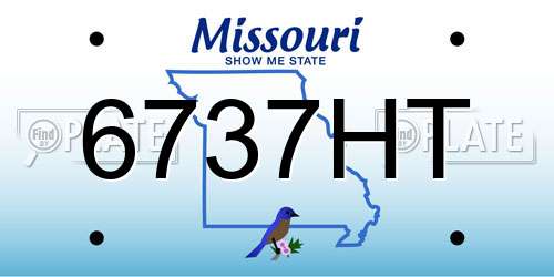 6737HT Missouri License Plate