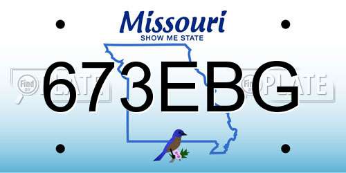 673EBG Missouri License Plate