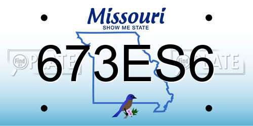 673ES6 Missouri License Plate