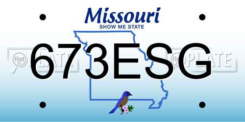 673ESG Missouri License Plate