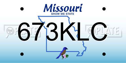 673KLC Missouri License Plate