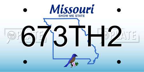 673TH2 Missouri License Plate