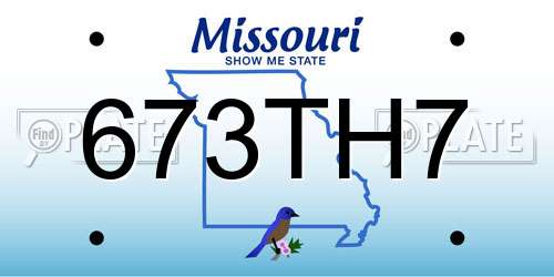 673TH7 Missouri License Plate