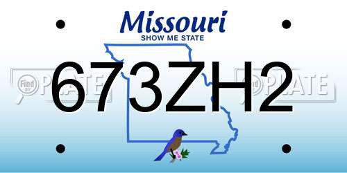 673ZH2 Missouri License Plate