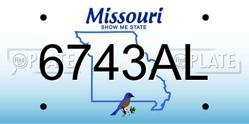 6743AL Missouri License Plate