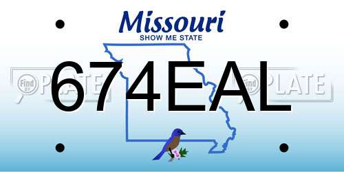 674EAL Missouri License Plate