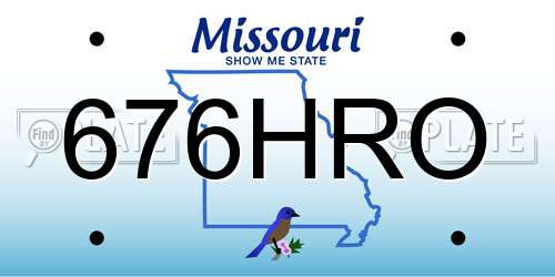 676HRO Missouri License Plate