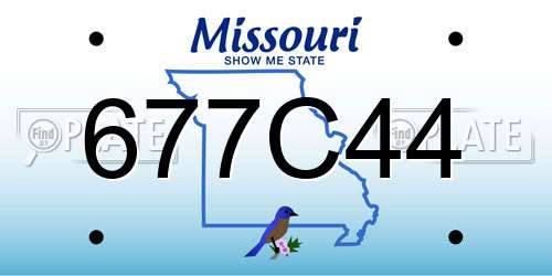 677C44 Missouri License Plate