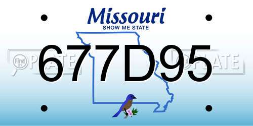 677D95 Missouri License Plate