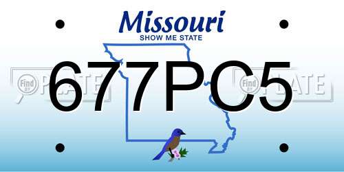 677PC5 Missouri License Plate