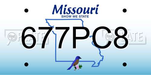 677PC8 Missouri License Plate