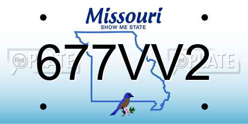 677VV2 Missouri License Plate