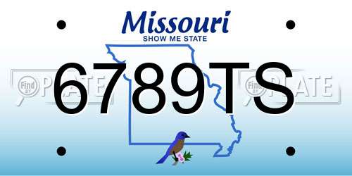 6789TS Missouri License Plate