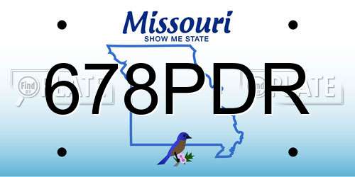 678PDR Missouri License Plate