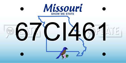 67CI461 Missouri License Plate