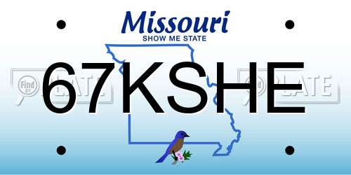 67KSHE Missouri License Plate