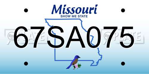 67SA075 Missouri License Plate