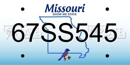 67SS545 Missouri License Plate