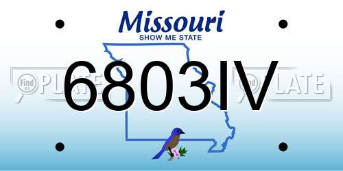 6803IV Missouri License Plate