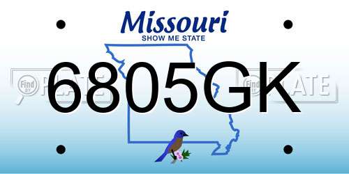6805GK Missouri License Plate
