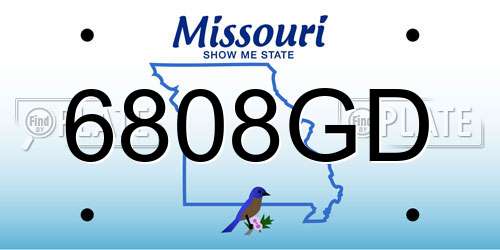 6808GD Missouri License Plate