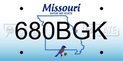 680BGK Missouri License Plate