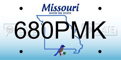 680PMK Missouri License Plate