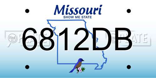 6812DB Missouri License Plate