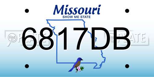 6817DB Missouri License Plate