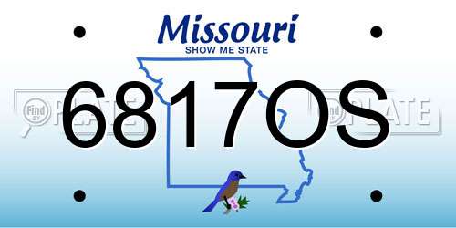 6817OS Missouri License Plate