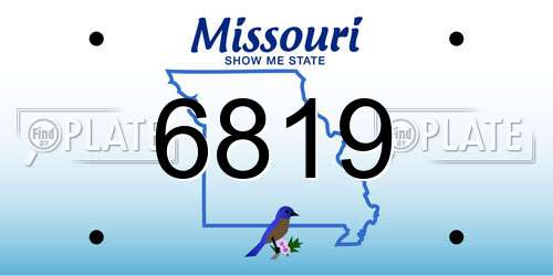 6819 Missouri License Plate
