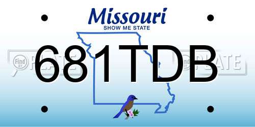 681TDB Missouri License Plate