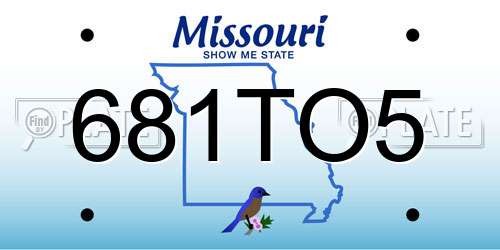 681TO5 Missouri License Plate