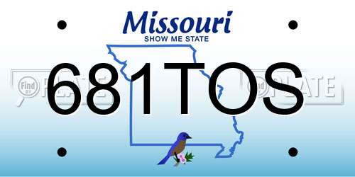 681TOS Missouri License Plate