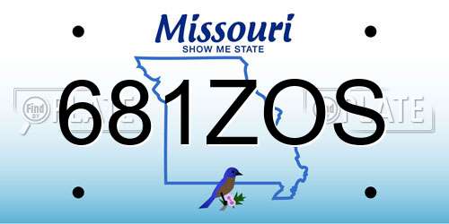 681ZOS Missouri License Plate