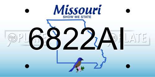 6822AI Missouri License Plate