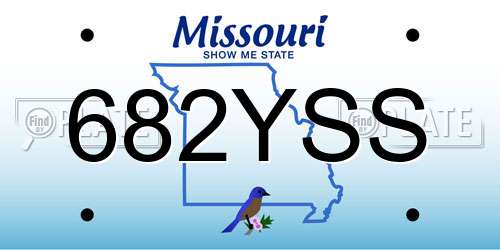 682YSS Missouri License Plate