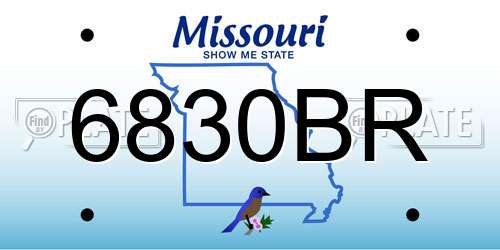 6830BR Missouri License Plate