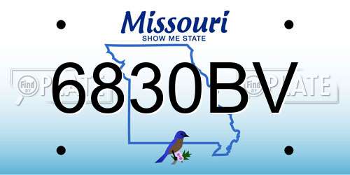 6830BV Missouri License Plate