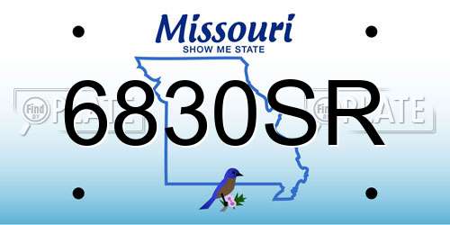 6830SR Missouri License Plate