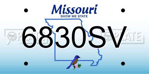 6830SV Missouri License Plate