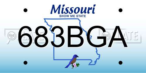 683BGA Missouri License Plate