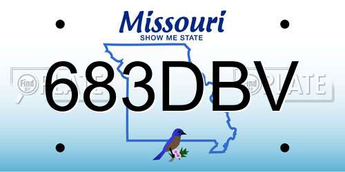 683DBV Missouri License Plate