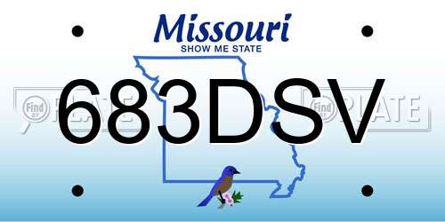 683DSV Missouri License Plate