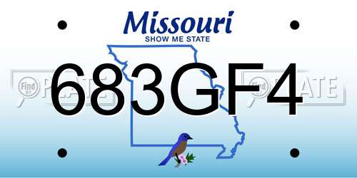683GF4 Missouri License Plate