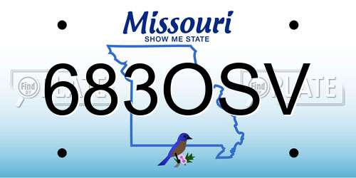 683OSV Missouri License Plate