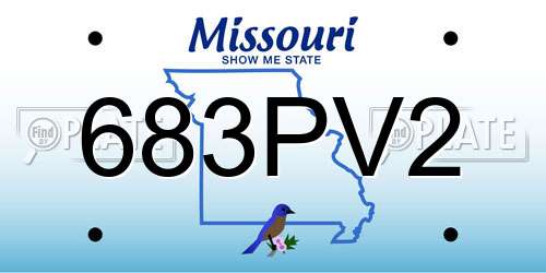 683PV2 Missouri License Plate