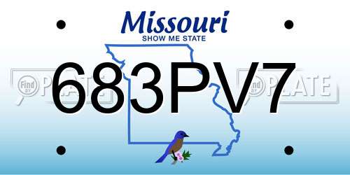 683PV7 Missouri License Plate