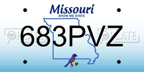 683PVZ Missouri License Plate